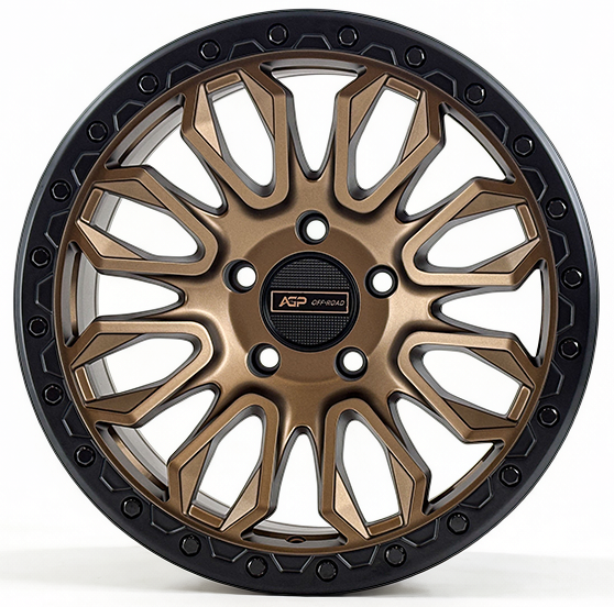 17" AGP 304 Apex HD 5x127 5x5 Bronze w/ Black Ring