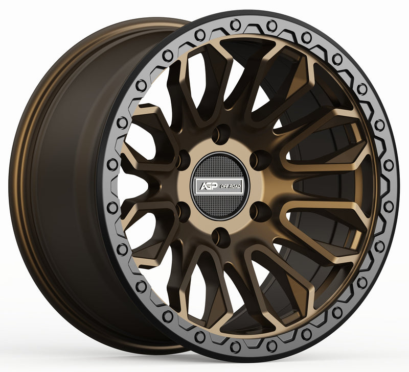17" AGP 304 Apex HD 6x139.7 6x5.5 Bronze w/ Black Ring