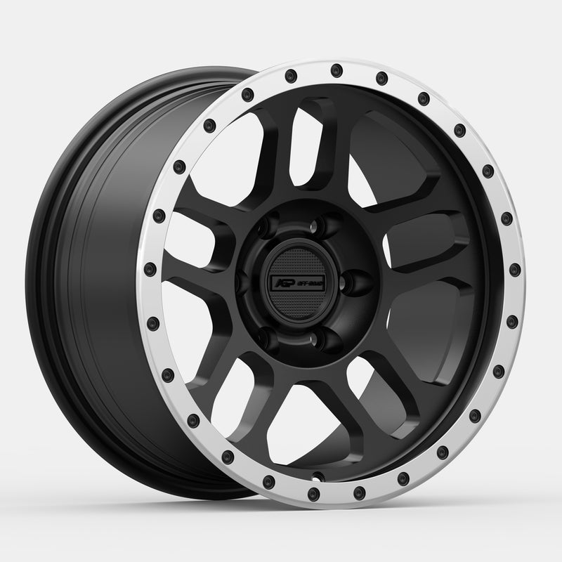 17" AGP TRUX 6x139.7 6x5.5 Black w/Machined Ring