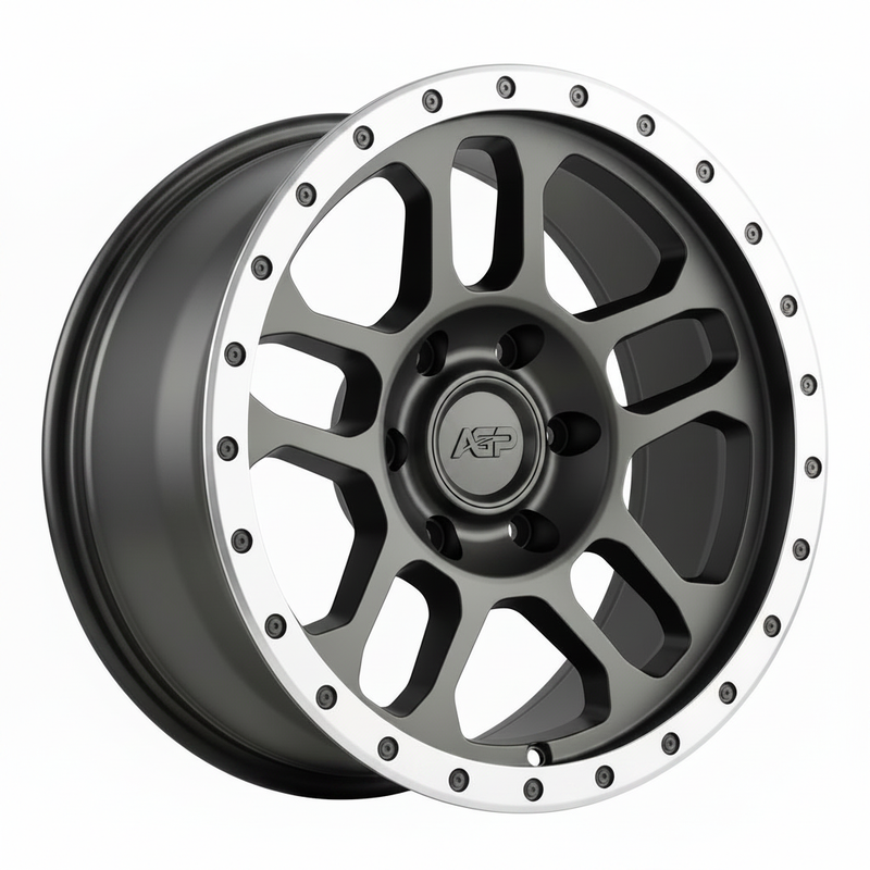 17" AGP TRUX 6x139.7 6x5.5 Black w/Machined Ring