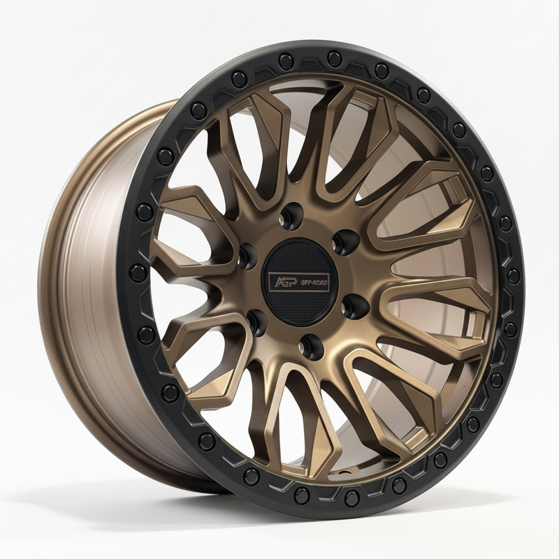 17" AGP 304 6x139.7 6x5.5 Bronze w/ Black Ring