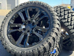 Load image into Gallery viewer, Set of 4 22&quot; Wheels with 33x12.50r22 M/T Tires fits Chevy GMC Cadillac
