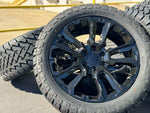 Load image into Gallery viewer, Set of 4 22&quot; Wheels with 33x12.50r22 A/T Tires fits Chevy GMC Cadillac
