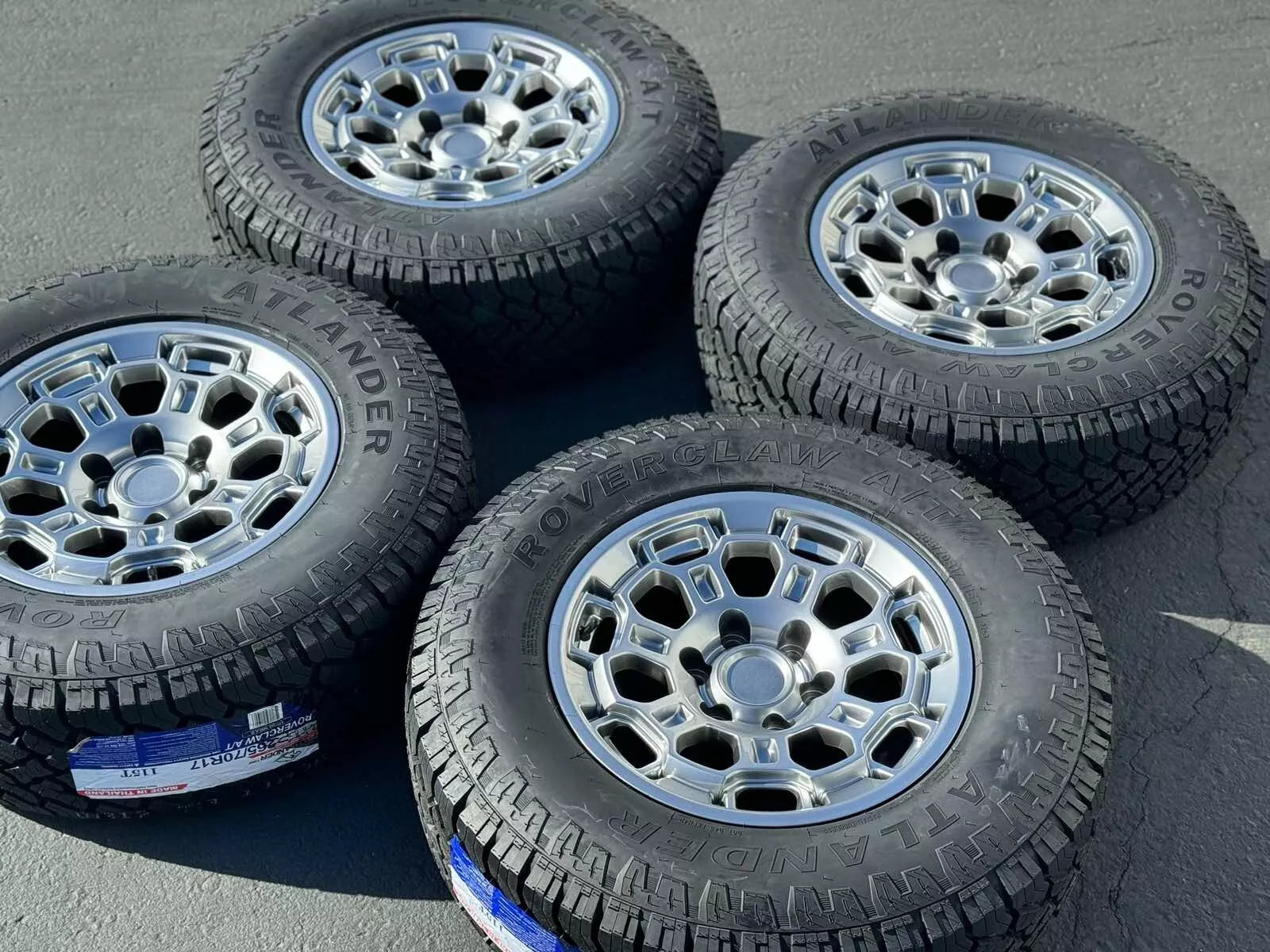 Set of 4 17" 303 6x139.7 Wheels with 265/70r17 Atlander A/T Tires fits Toyota Tacoma Tundra Lexus GX