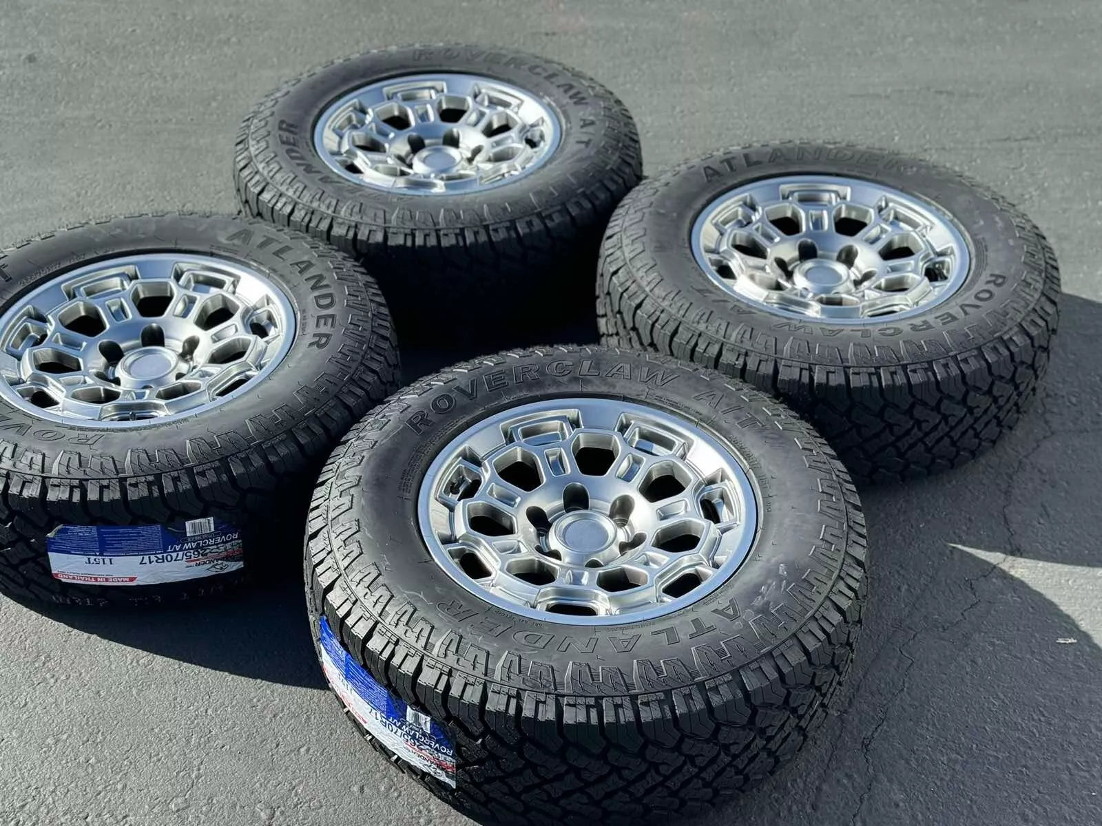 Set of 4 17" 303 6x139.7 Wheels with 265/70r17 Atlander A/T Tires fits Toyota Tacoma Tundra Lexus GX