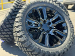 Load image into Gallery viewer, Set of 4 22&quot; Wheels with 33x12.50r22 M/T Tires fits Chevy GMC Cadillac
