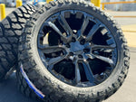 Load image into Gallery viewer, Set of 4 22&quot; Wheels with 33x12.50r22 M/T Tires fits Chevy GMC Cadillac
